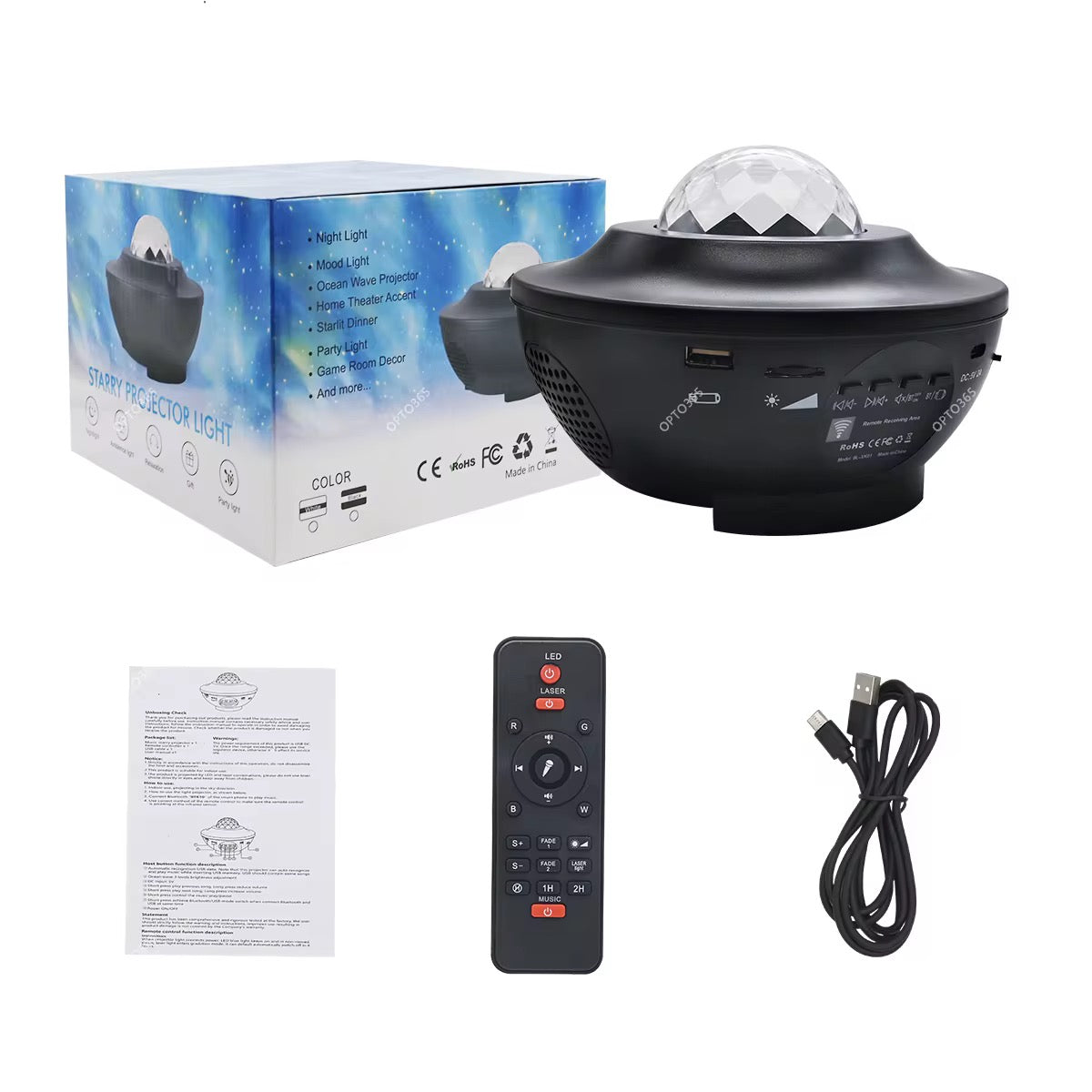 Projecteur de Lumière Nocturne Étoilée pour Chambre, Projecteur Galaxie Ciel Projecteur de Vagues Océaniques avec Télécommande et Haut-Parleur Bluetooth, comme Cadeaux pour Fête d'Anniversaire Chambre