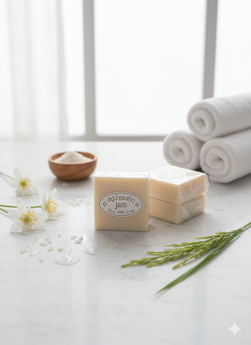 Lot de 2x Savon au Lait de Riz Éclaircissant & Hydratant – Peau Douce et Lumineuse