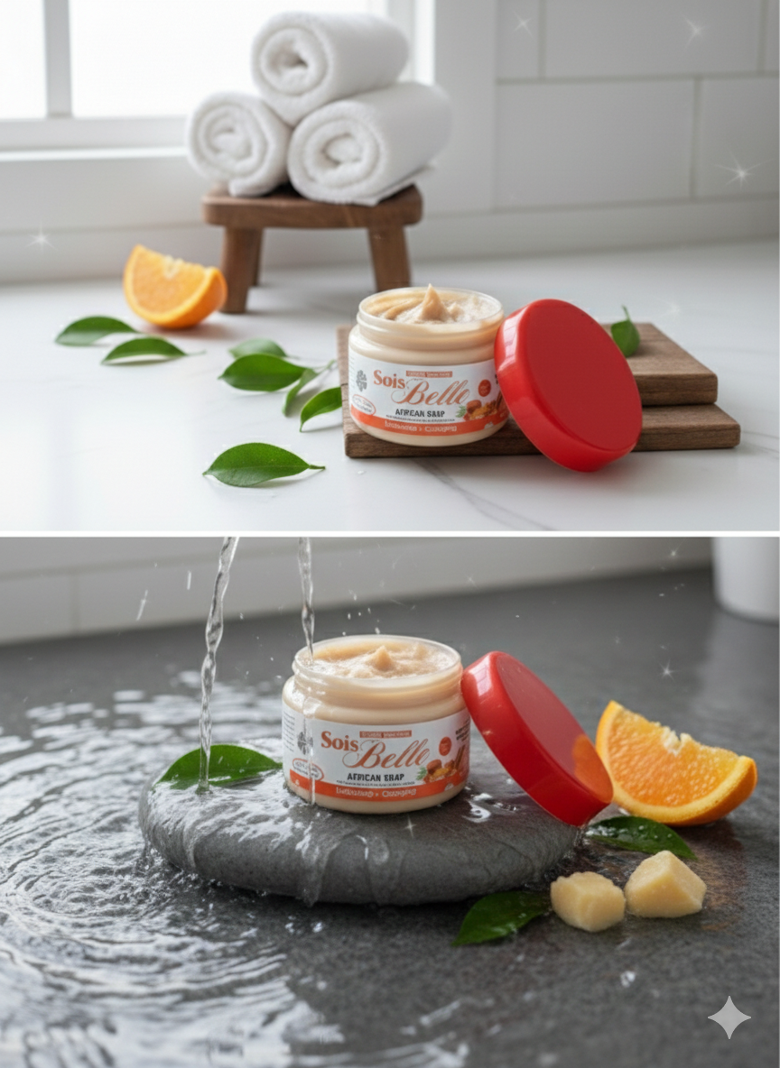 Savon Exfoliant au Beurre de Cacao SoisBelle – Gommage Doux Visage & Corps – Peau Douce et Éclatante