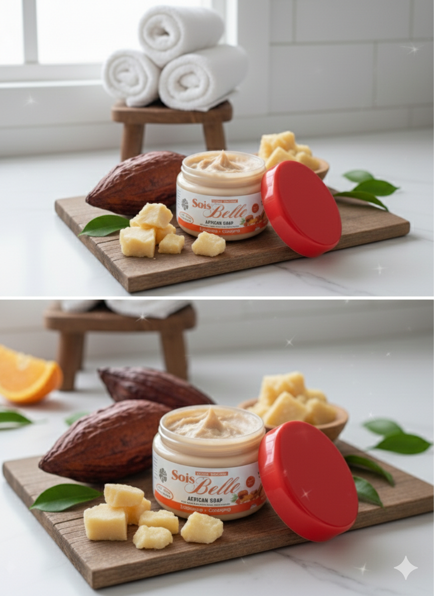 Savon Exfoliant au Beurre de Cacao SoisBelle – Gommage Doux Visage & Corps – Peau Douce et Éclatante
