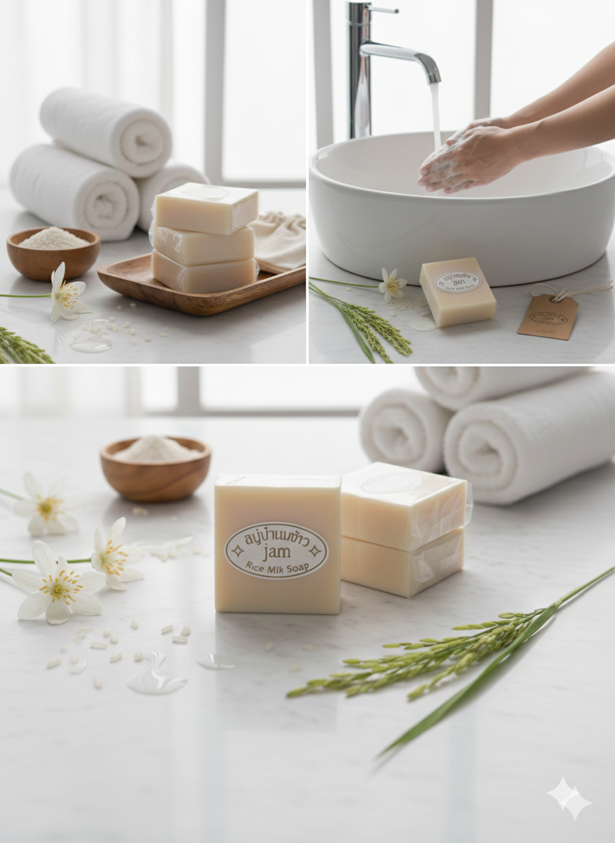 Lot de 2x Savon au Lait de Riz Éclaircissant & Hydratant – Peau Douce et Lumineuse